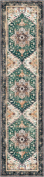 Yamaziot Washable Runner Rug, 2x8 Non-Slip Boho Vintage Hallway Kitchen Rug | - Image 3