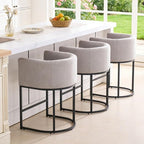 ClinQ 26" H Counter Height Bar Stools Set of 6, Modern Barrel Counter Stools - Image 6
