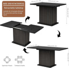 Extendable Black Kitchen Dining Table - Image 2