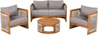 VilroCaz 4-Piece Patio Conversation Set, All Weather Sectional Sofa Set w/ 2 - Image 3