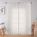Ivory Sheer Curtains 84 Inches Long 2 Panels Set by WelvetBLK