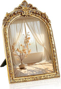 YUSONG Vintage Desk Mirror – 8" Gold Antique Tabletop Mirror by YUSONG