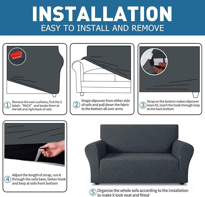 ZNSAYOTX 1 Piece Stretch Sofa Covers - Image 4