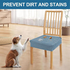 Smiry Waterproof Seat Covers for Dining Room Chairs Set of 4, Stretch Jacquard - Image 6