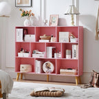 LEYAOYAO 10 Cube Bookshelf, 3 Tier Vintage 55" Wide Bookcase - Image 9