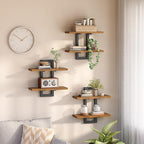 HOOBRO Floating Shelves, 15 Inch Wall Shelf Set of 3, Wall Mounted Storage by HOOBRO