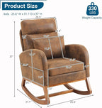 VINGLI Rustic Microfiber Nursing Rocking Chair - Image 2