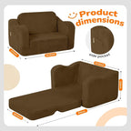 MeMoreCool Toddler Couch, 2-in-1 Corduroy Kids Couch Fold Out to Lounger - Image 3