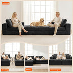 80.7" Oversized Double Chaise Lounge Chair Indoor, Cloud Boneless Sleeper Sofa - Image 8