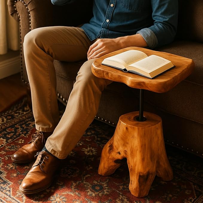 Natural Edge Cedar Stump Side Table - Image 2