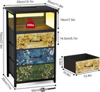 Fixwal Night Stand with Charging Station, LED Nightstand with U-S-B Ports and - Image 3