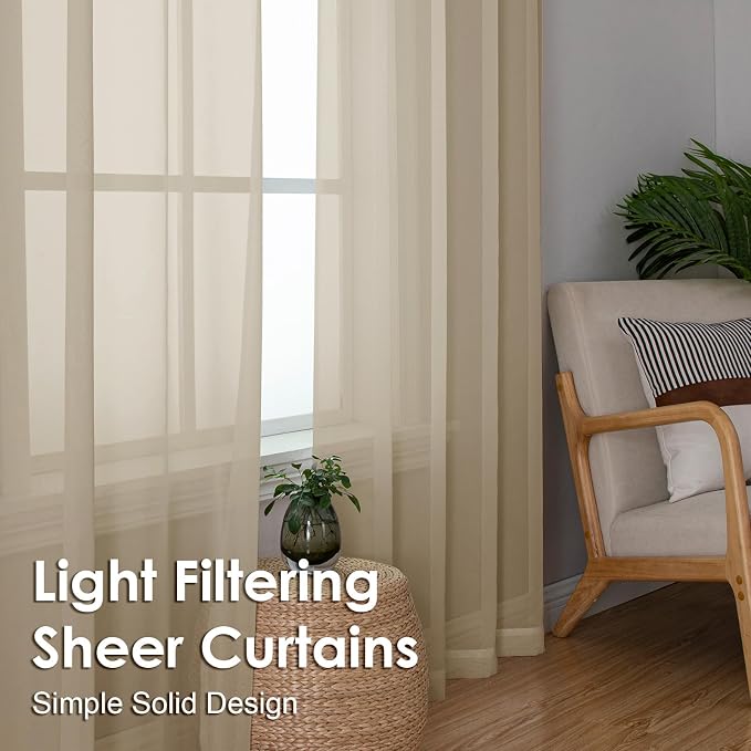 Tapue Sheer Curtains 78 Inches Long 2 Panels - Image 4