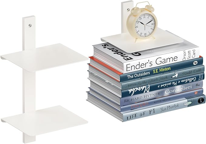 Floating Book Shelves for Wall, 2 Tier Invisible Floating Bookshelf, Vertical by ART-GIFTREE