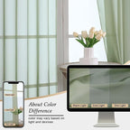Sage Green Sheer Curtains for Bedroom Living Room 96 Inches Long 2 Panels - Image 7