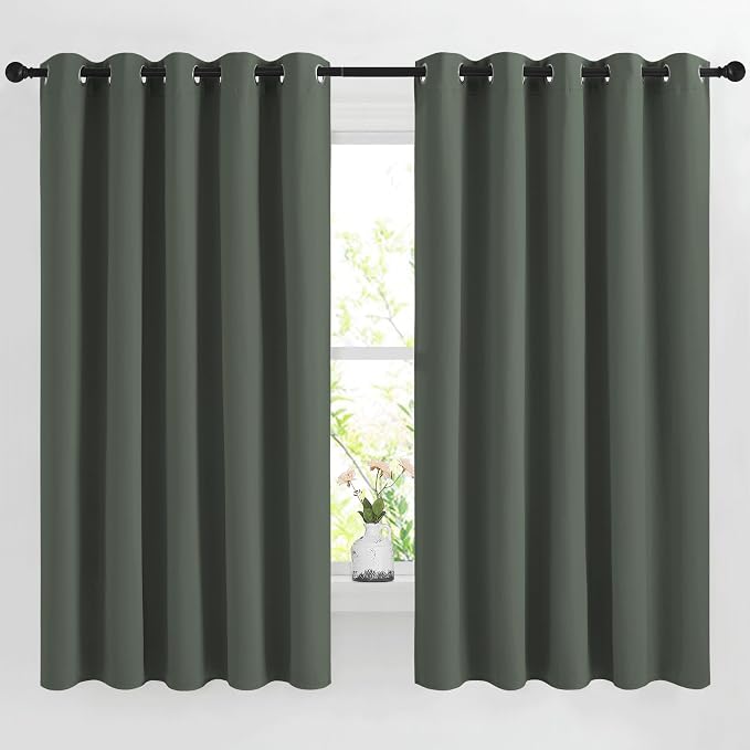 NICETOWN Blackout Bedroom Curtains 66 inches Long, Grommet Light Reducing by NICETOWN