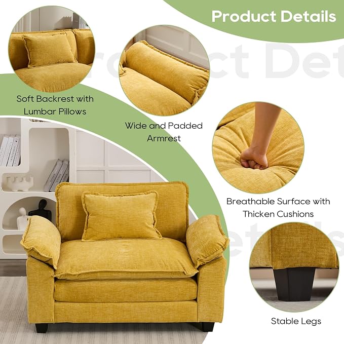 Oprisen Modular Sectional Sofa, Comfy Cloud Couch, Chenille Sofa Sleeper - Image 6