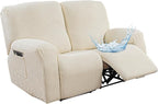 Gennia Recliner Loveseat Cover 4 Pieces, Waterproof Stretch Recliner Sofa by Genina
