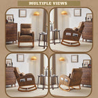 VINGLI Rustic Microfiber Nursing Rocking Chair - Image 6