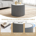 2-Piece Round Nesting Coffee Table Set, 29.52" Marble Coffee Table and End - Image 6
