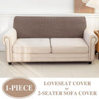LA MEACK Couch Cushion Cover Loveseat Cover or 2 Seat Sofa Cover Washable - Image 3