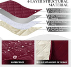 Genina L Shape Couch Cover, Sectional Couch Chaise Covers, Waterproof Washable - Image 4