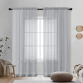 Light Grey Sheer Curtains 72 Inches Long 2 Panels by OVZME