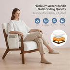 DUMOS Mid Century Modern Accent Chair, Upholstered Armchair - Image 3