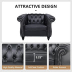 Mid-Century Sofa Chair, Faux Leather Accent Chair - Image 5