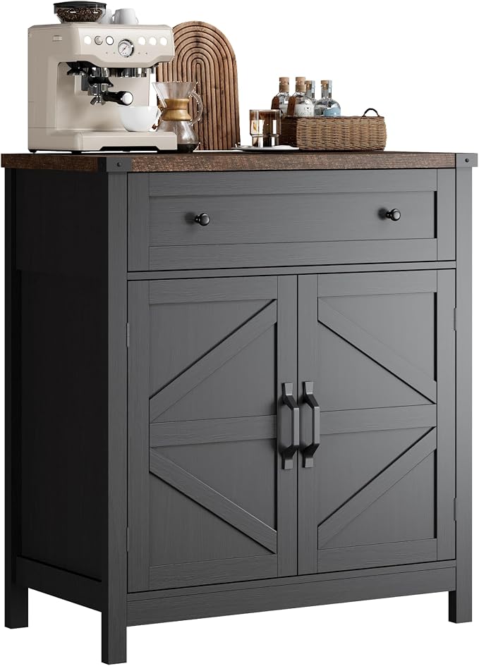 ChooChoo Kitchen Storage Cabinet, Coffee Bar Cabinet, Farmhouse Buffet Sideboard - Image 6