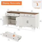 WAMAPT Buffet Cabinet with 4 Doors and 2 Drawers, Large Coffee Bar Table Wood - Image 2