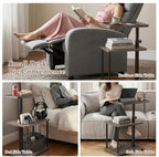Faesun C Table End Table Adjustable Height, 360°Swivel TV Tray Table - Image 5