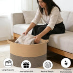 115L Extra Large Blanket Basket, Woven Rope Laundry Basket Hamper - Image 4