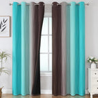 Brown and Teal Ombre Blackout Curtains - Image 2