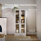 mopio Blake Tall Display Cabinet, Kitchen Buffet Pantry Cupboard, Trophy - Image 3