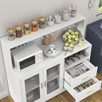 Bar Cabinet for Home with LED Light, Coffee Bar Cabinet with Wine & Glass Rack - Image 7