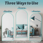 Antok 58" x18” Arched Full Length Floor Mirror, Free Standing/Wall Mount/Leaning - Image 6