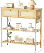 Entryway Table Sofa Console Table, Bamboo Small Entry Way Table - Image 9
