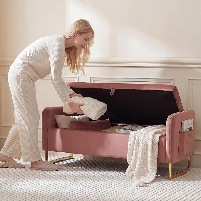 48" End of Bed Bench, Modern Storage Benches - Image 6