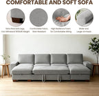 129" Convertible Sleeper Sofa Bed, L Shaped - Image 6