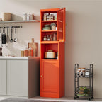 YAUWOH 2-Door Metal Storage Cabinet, Tall Slim Pantry Organizer - Image 2