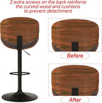 KCC Bar Stools Set of 4, Swivel Adjustable Height Barstools, PU Leather - Image 8