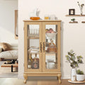 Curio Cabinet with Lighted, Curio Display Cabinet, Glass Display Cabinet with by Firscook