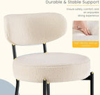 DUMOS Dining Chairs Set of 6, Mid Century Modern Chair Round Upholstered Curved - Image 4