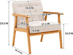 UNICOO® Mid-Century Retro Modern Accent Chairs, Solid Wood Armrest Lounge - Image 3