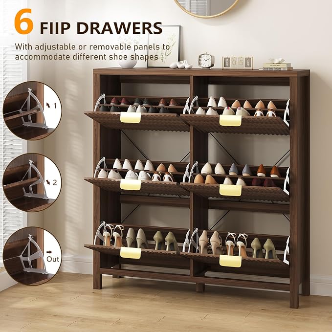 YOMILUVE 47.3" Shoe Cabinet Storage - Image 4