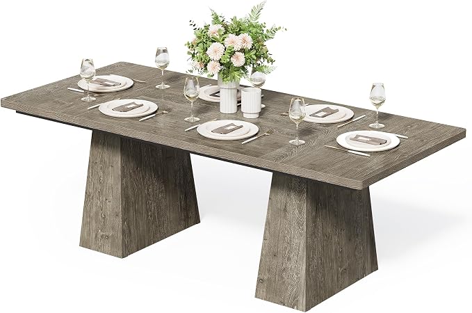 LITTLE TREE Dining Table for 6 People, Wooden Table, Rectangle Furniture - Image 3
