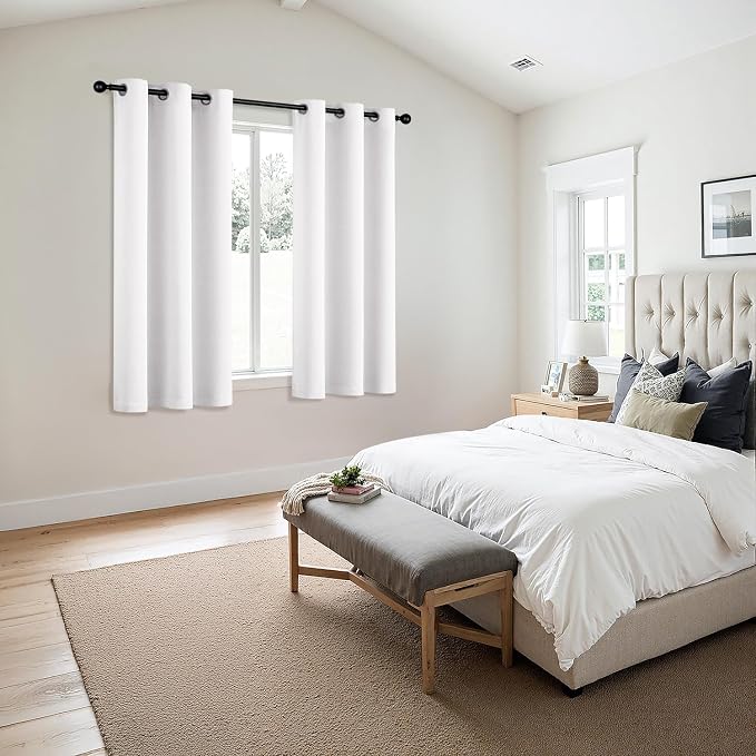 MIULEE Blackout Curtains for Bedroom 2 Panels 29 x 40 Inch Long Pure White | - Image 6