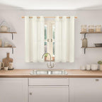 YoungsTex Linen Curtains 40 Inches Long, Short Drapes Light Filtering - Image 2