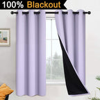 Yakamok Lilac 100% Blackout Curtains 63 Inches Long - Image 2