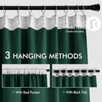MIULEE Christmas Hunter Green Back Tab Blackout Curtains 52"x108" 2 Panels | - Image 3